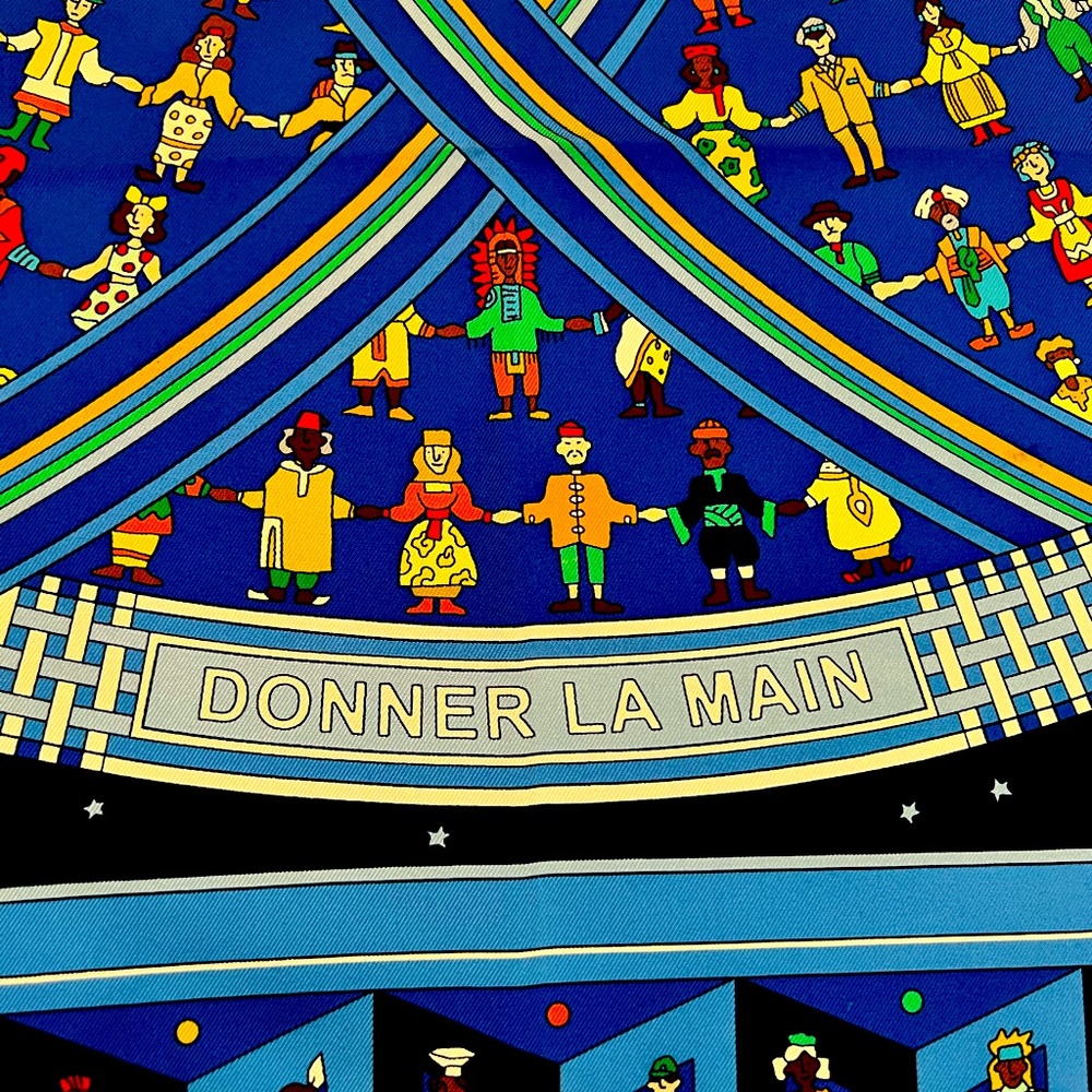 Authentic Hermes silk scarf DONNER LA MAIN